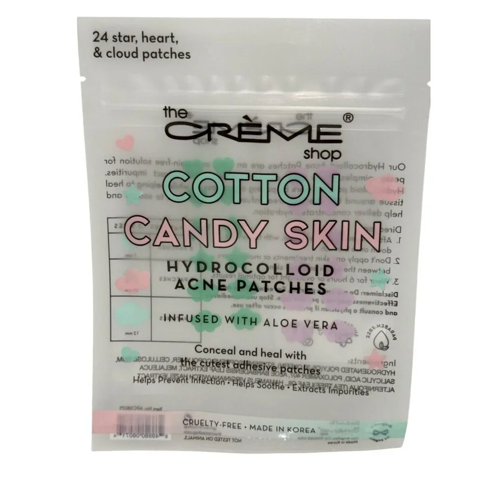 Crème Shop Cotton Candy Skin Hydrocolloid Acne Pimple Patches Star Hearts Clouds